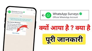 WhatsApp Surveys kya hai  WhatsApp par start survey ka use kaise kare  WhatsApp new message [upl. by Annawak]