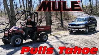 440cc Kawasaki Mule Pulls A Tahoe [upl. by Zilber162]