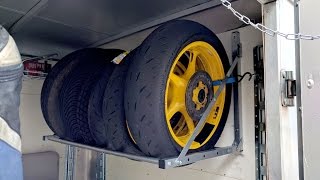 44 Tire Rack Installed in My Trailer  Hyloft Tire Rack [upl. by Selij]