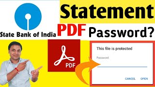 sbi statement pdf password  sbi bank Statement Pdf Password Kaise Banaye  State bank  sbi [upl. by Sillyrama]