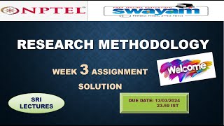 💥WEEK 3💥🔥100🔥RESEARCH METHODOLOGY ASSIGNMENT ANSWERS💥 [upl. by Arocahs]