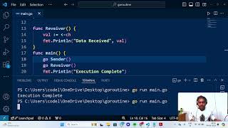 Golang  Goroutine  Channel  Bidirectional  Unbuffered Channel  Send And Receive Data Channel [upl. by Cindelyn590]