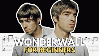 Easy Wonderwall Fingerstyle Tab For Beginners [upl. by Kcirej]