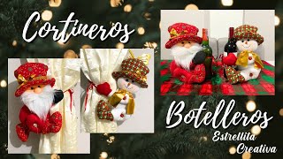 Cortineros  Botelleros Navideños  Tutorial [upl. by Mahgem]