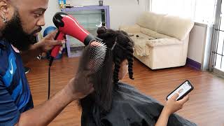 How to do a Proper Blowout on Coarse Kinky Natural Hair [upl. by Nayrda]