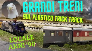 I Grandi Treni sul plastico ferroviario Trick Track model  Locale anni 90 con vecchie carrozze [upl. by Volin]