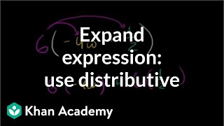 How to expand an expressions using the distributive property  Algebra I  Khan Academy [upl. by Alcott]