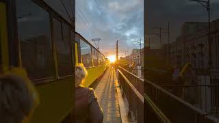 Sunset in Warsaw from the Poniatowski Bridge October 2024 [upl. by Anelat]