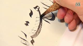 خوشنویسی ای ساربان آهسته ران کارام جانم می رود  Persian Calligraphy by Aziz Golkar [upl. by Eilyr]