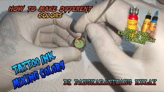 HOW TO MIX DIFFERENT COLORS TATTOO INK USING 3 COLORS  TATTOO INK MIXING [upl. by Kearney735]