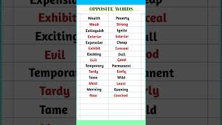 Opposite Words  Opposite Words in English  shortsgktrendingeducation [upl. by Alimaj]