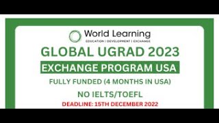 Global UGRAD 2023 Exchange Program by World Learning [upl. by Odnama513]