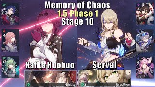 E0 Kafka DoT Huohuo amp E6 Serval Hypercarry  15 Memory of Chaos 10  Honkai Star Rail [upl. by Wehttam618]