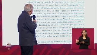 AMLO lee el extracto de uno de sus libros en el que habla de Oceanografía Amado Yáñez y Banamex [upl. by Barbee836]