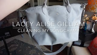 cleaning my longchamp  lacey alise gilliam [upl. by Llekcor]