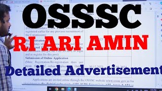 RI 2023 DETAILED ADVERTISEMENT  RI ARI AMIN SYLLABUS amp PATTERN OF EXAMINATION  OSSSC RI ARI AMIN [upl. by Chadburn]