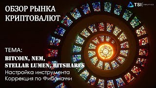 Настройка инструмента quotКоррекция по Фибоначчиquot Обзор Bitcoin NEM Stellar Lumen BitShares [upl. by Anelehs544]