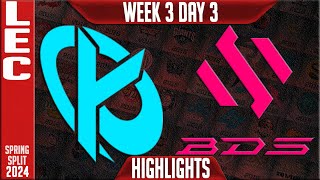 KC vs BDS Highlights  LEC Spring 2024 W3D3  Karmine Corp vs Team BDS [upl. by Celene476]