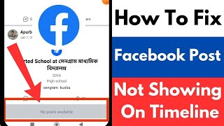 How To Fix Facebook Post Not Showing On Timeline [upl. by Inek]