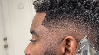 Mid drop fade tutorial on Afro length hair [upl. by Esiouqrut473]