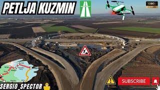 Izgradnja autoputa Kuzmin  Bijeljina  PETLJA KUZMIN početak autoputa dron video construction [upl. by Kinny920]