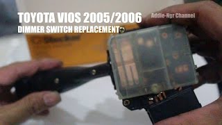 Toyota Vios Dimmer switch replacement  Memperbaiki lampu dim menyala sendiri [upl. by Schalles]