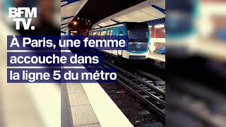 Paris une femme accouche dans la ligne 5 du métro à larrêt Gare du Nord [upl. by Quartet]