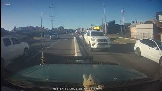 Driver Swerves Into Oncoming Traffic to Save Child [upl. by Nolram]