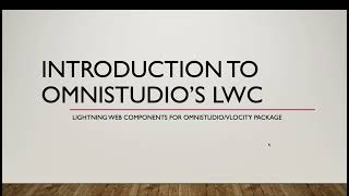 Introduction to OmniScripts Custom Lightning Web Components  Vlocity  OmniStudio  Salesforce [upl. by Siblee]