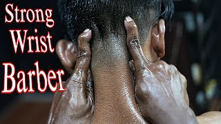 Strong Neck And Shoulder Massage ASMR By Strong Wrist Barber  Neck Cracking Heavy Oil Massage ASMR [upl. by Stockmon]