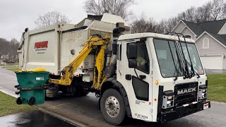 Waste Management Rental Mack LR Heil Python Side Loader Garbage Truck [upl. by Nagaer]