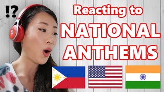 Japanese Reacts To National Anthems  USA  Philippines  India [upl. by Amis]