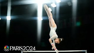 Kaylia Nemour wows with EXTRAORDINARY showing on bars wins first gold for Algeria  Paris Olympics [upl. by Lewap]