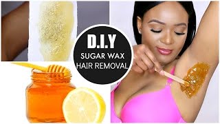 NATURAL HAIR REMOVAL AT HOME  DIY SUGAR WAX HAIR REMOVAL  OMABELLETV [upl. by Dannie]