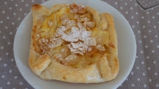 Schnelles Rezept Süße Blätterteig  Teilchen mit Mascarpone Pflaumenmarmelade und Mandelblättchen [upl. by Russo927]