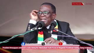 President Mnangagwa addresses youths at Magamba Vocational Training Centre in Mutare [upl. by Earahs]