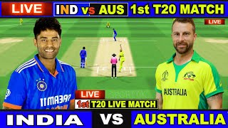 Live IND Vs AUS 1st T20 Match  Live Scores amp Commentary  India Vs Australia  1st Innings [upl. by Kore]