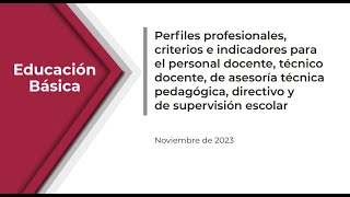 Perfiles profesionales  criterios e indicadores para el personal docente [upl. by Atileda945]