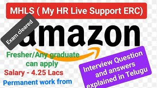 Recruitment  Amazon  ERC Sr Associate  Amazon ERC sr associate interview question and answersERC [upl. by Inahc]