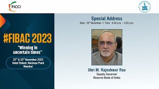 FIBAC 2023 Special Address by Mr M Rajeshwar Rao Deputy Governor RBI [upl. by Anomahs]