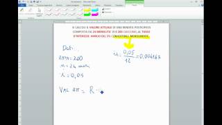 1  CALCOLARE IL VALORE ATTUALE DI UNA RENDITA POSTICIPATA MATEMATICA FINANZIARIA [upl. by Ecnaiva]