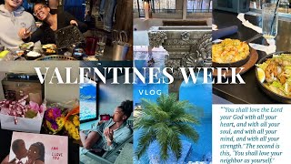 VALENTINES WEEK VLOG I galentines brunch spa day movies  Gods love [upl. by Einalem16]