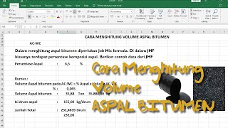 cara menghitung volume aspal bitumen [upl. by Bowen72]