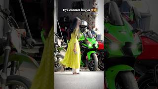 Girls Reaction on Rocket ZX10r beta youtubeshorts viralvideo bikelife superbike zx10r ninja [upl. by Lianne]