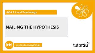 How to Nail the Hypothesis  Research Methods  ALevel Psychology [upl. by Johnsten206]