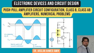 PushPull Amplifier Circuit Configuration Class B Class AB Amplifiers Numerical Problems [upl. by Jeannine930]