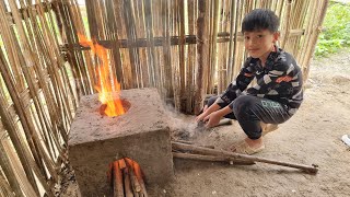 Nam  poor boy Uses land to build a kitchen to cook The daily life of an orphan boy [upl. by Layap]