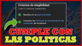 Como activar las políticas de monetización en Facebook 2024 actualizado [upl. by Llorrad]