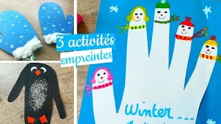 3 activités empreintes pour lhiver [upl. by Elrae590]