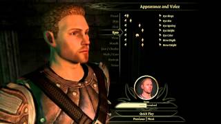 Dragon Age Origins Character Face Creation [upl. by Akirdnwahs]